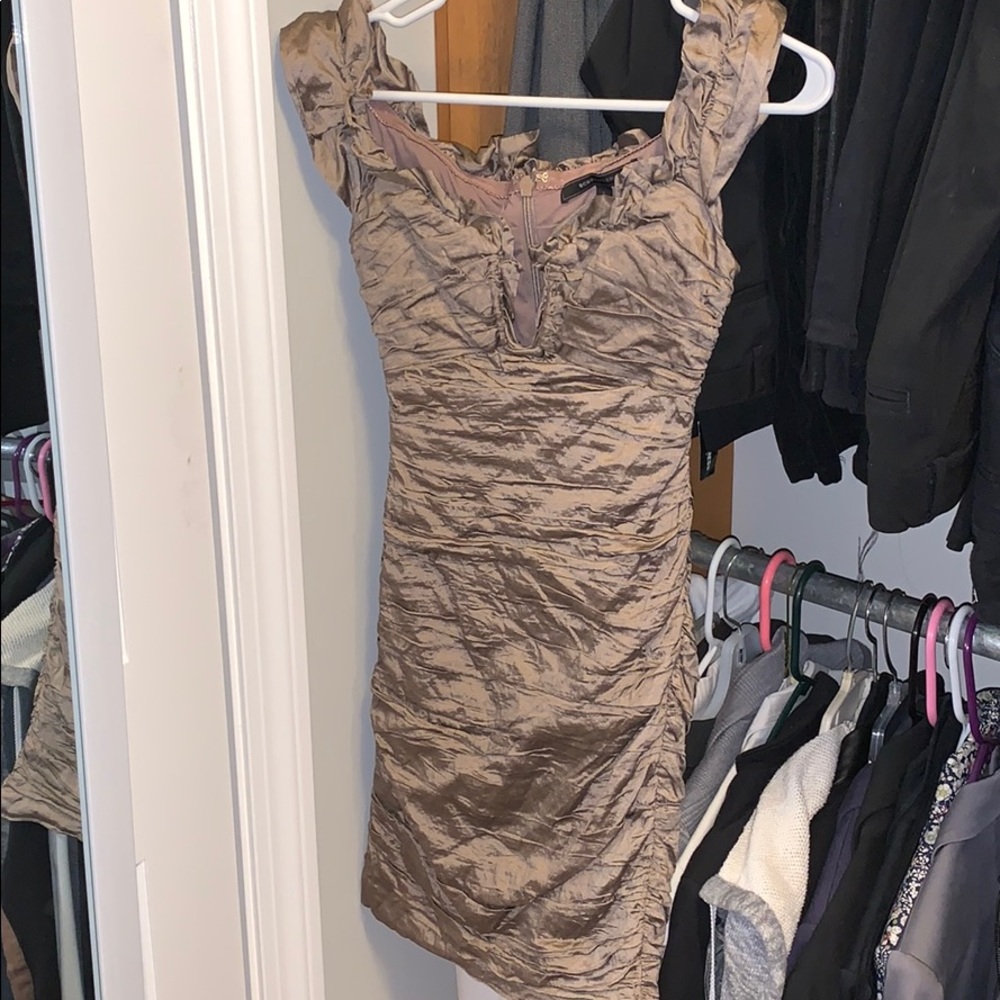 BCBG look alike Nicole Miller Ruched Ruffle Dress
